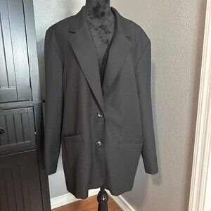 Vintage Alfred Dunner Blazer Womens Size 18 Black Plus USA Jacket Classic Career